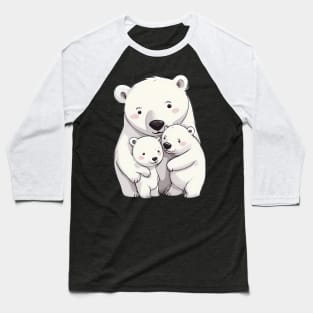 Polar Bear Family Baseball T-Shirt